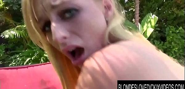  Blondes Love Dick - Pretty Teen Stacie Jaxxx Mounts Dick in the Back Yard